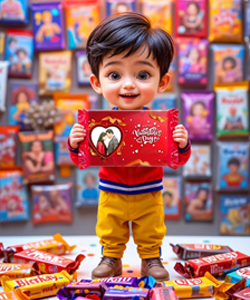 Customised Chocolate Wrapper Designing Creation in Hyderabad Warangal Eluru Guntur Vijayawada Bangalore Mumbai Pune Ahmedabad Delhi INDIA